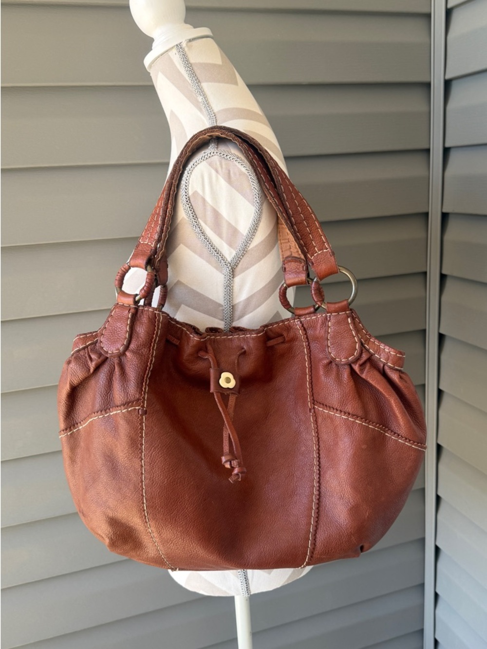 Lucky Brand Women's Brown Leather Shoulder Hobo Bag